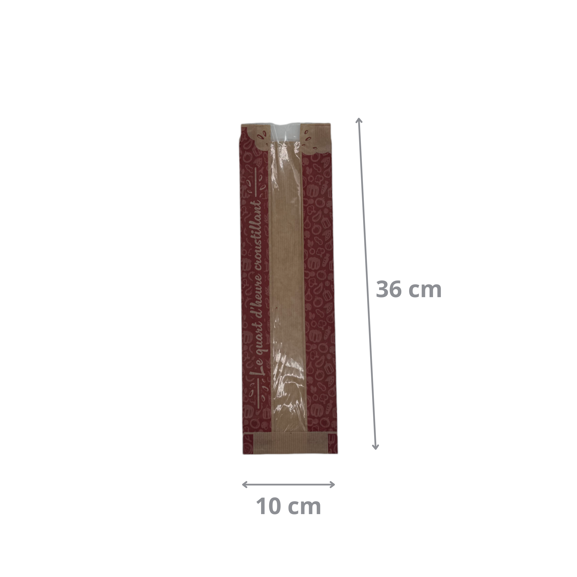 Sac sandwich papier kraft brun à fenêtre 10+4x36 cm